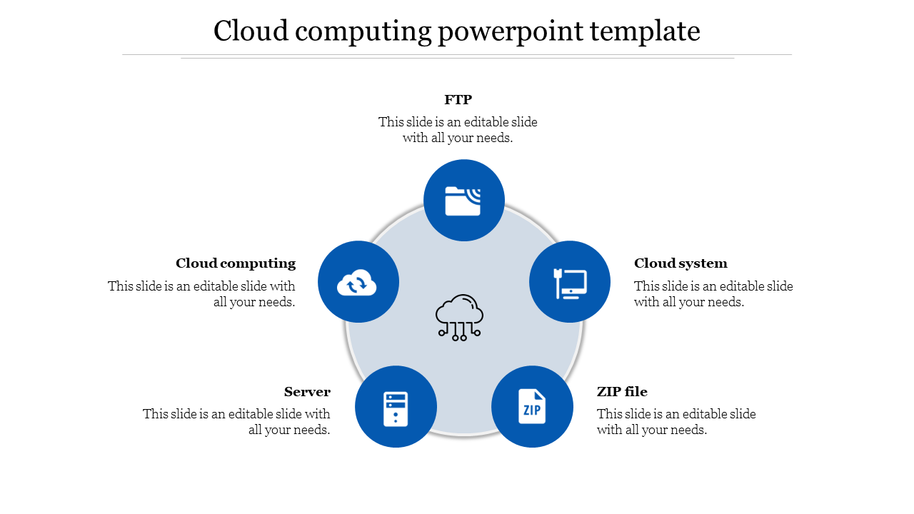 cloud computing powerpoint template-Blue